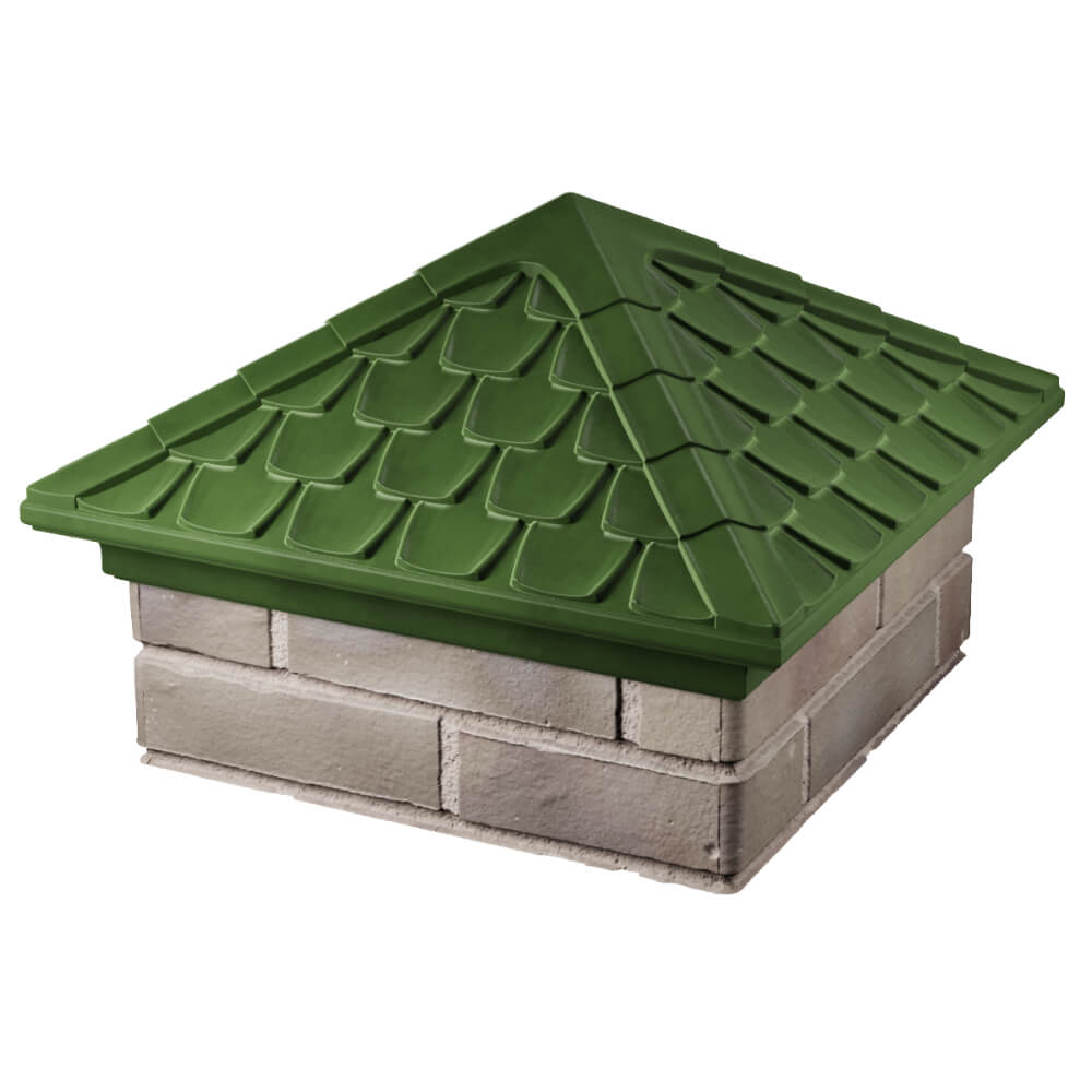 Колпак Zking Эльбрус Зеленый на столб 1.5х1.5 кирпича (385х385мм) в Перми фото