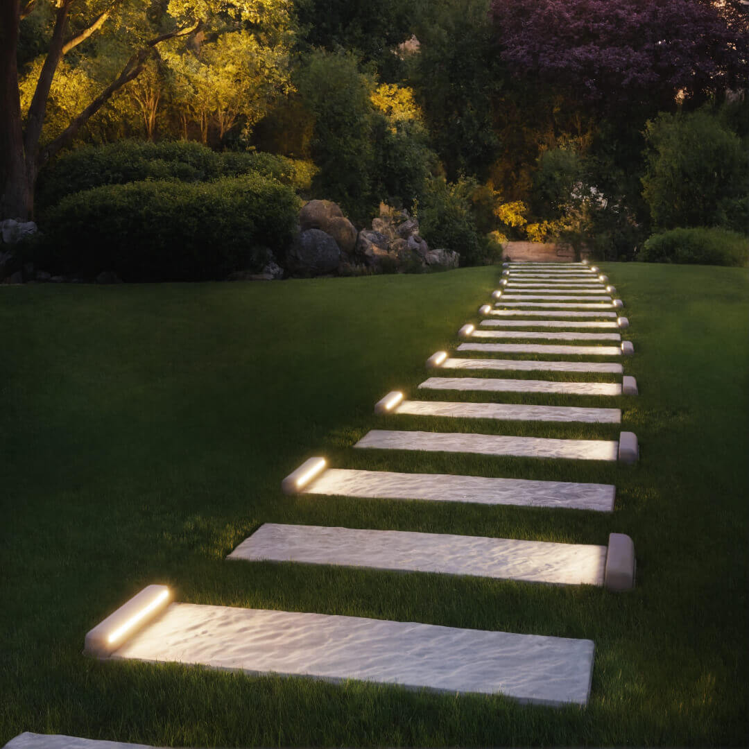 LED Светильник для шаговой плиты STONE Светлая Галька 330х75х98мм в Перми фото