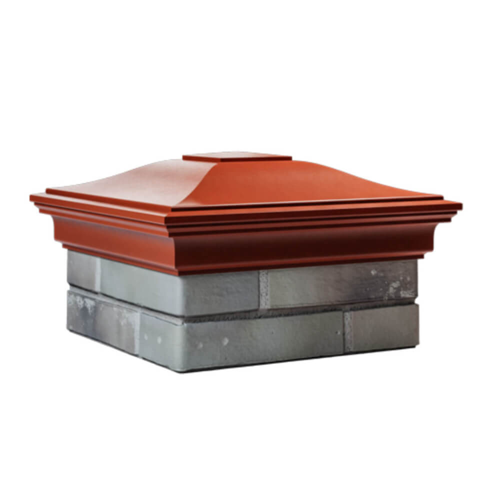 Колпак Zking Монблан Красный на столб 1.5х1.5 еврокирпича 0.7НФ (355х355мм) в Перми фото