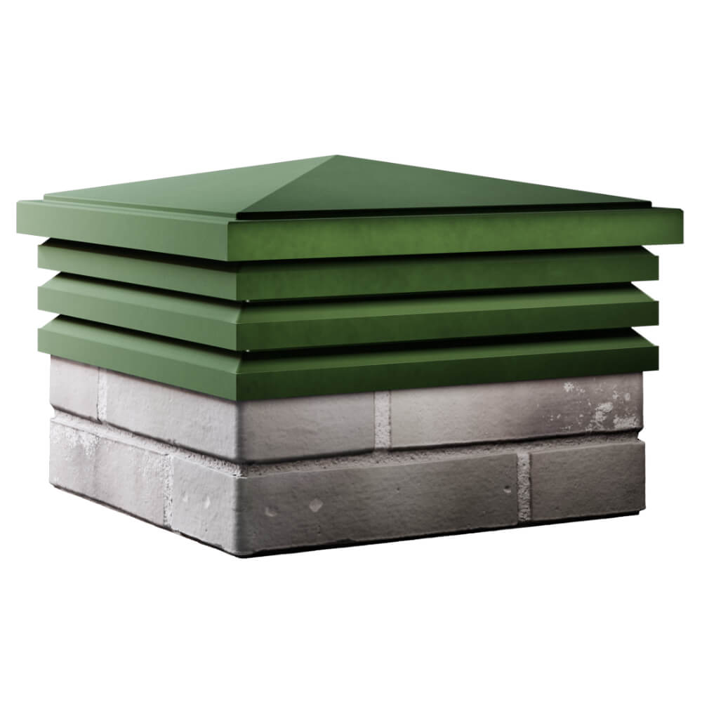 Колпак Zking Бона ХайТек Зеленый на столб 1.5х1.5 кирпича (385х385мм) в Перми фото