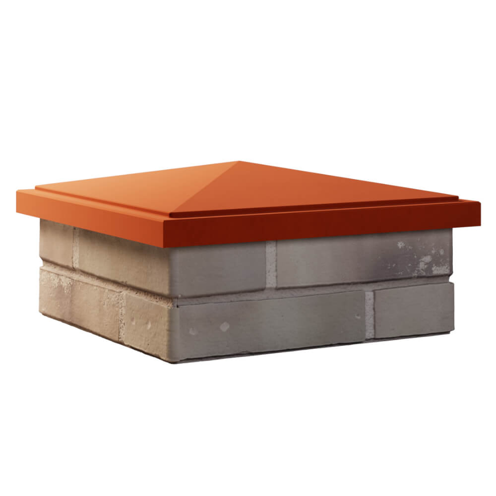 Колпак Zking БонаМоно Красный на столб 1.5х1.5 кирпича (385х385, 400х400мм) в Перми фото