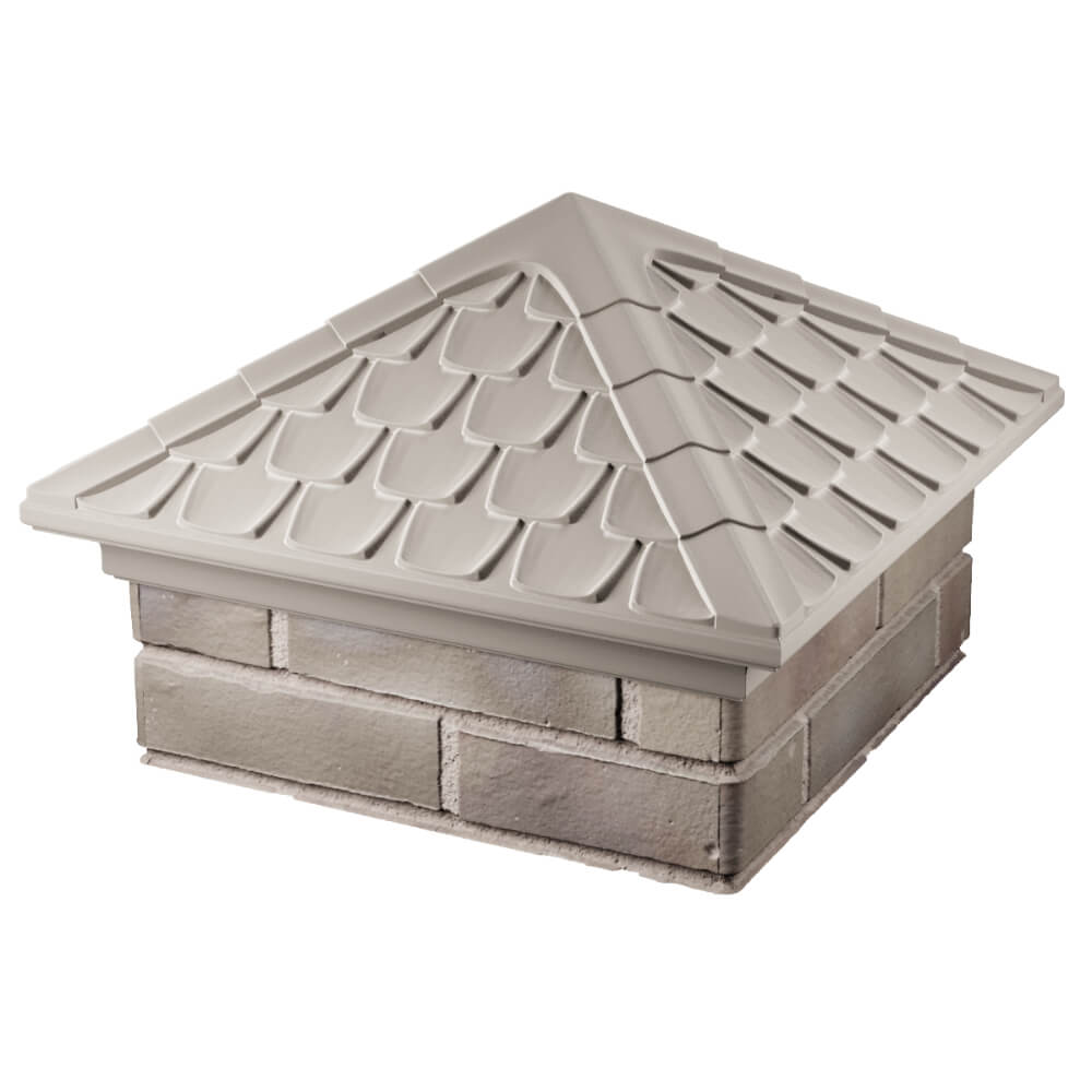 Колпак Zking Эльбрус Бежевый на столб 1.5х1.5 кирпича (385х385мм) в Перми фото