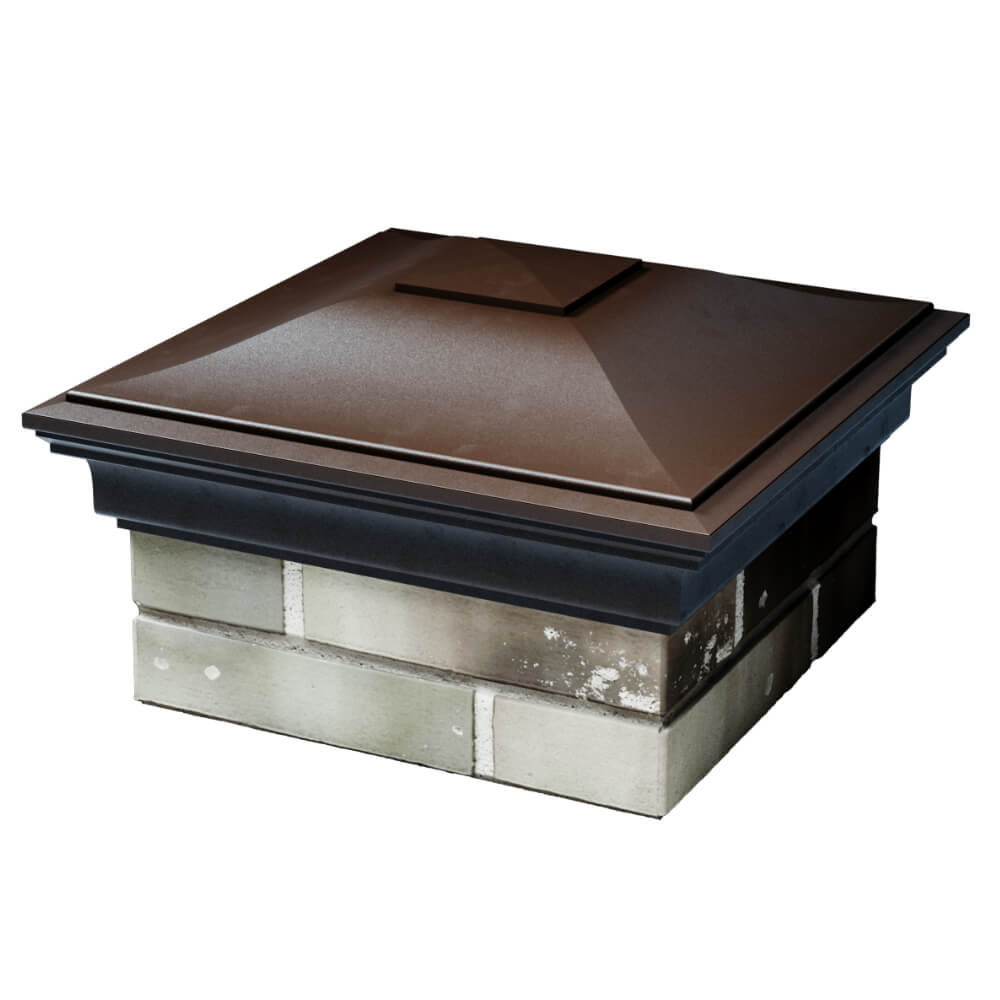 Колпак Zking Монблан Коричневый на столб 1.5х1.5 кирпича (385х385мм) в Перми фото