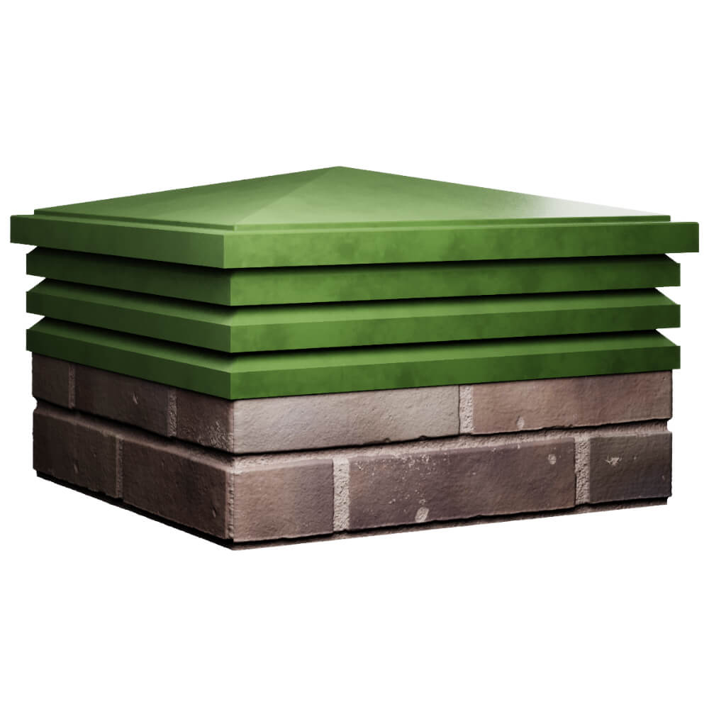 Колпак Zking Бона ХайТек Зеленый на столб 2х2 кирпича (513х513мм) в Перми фото