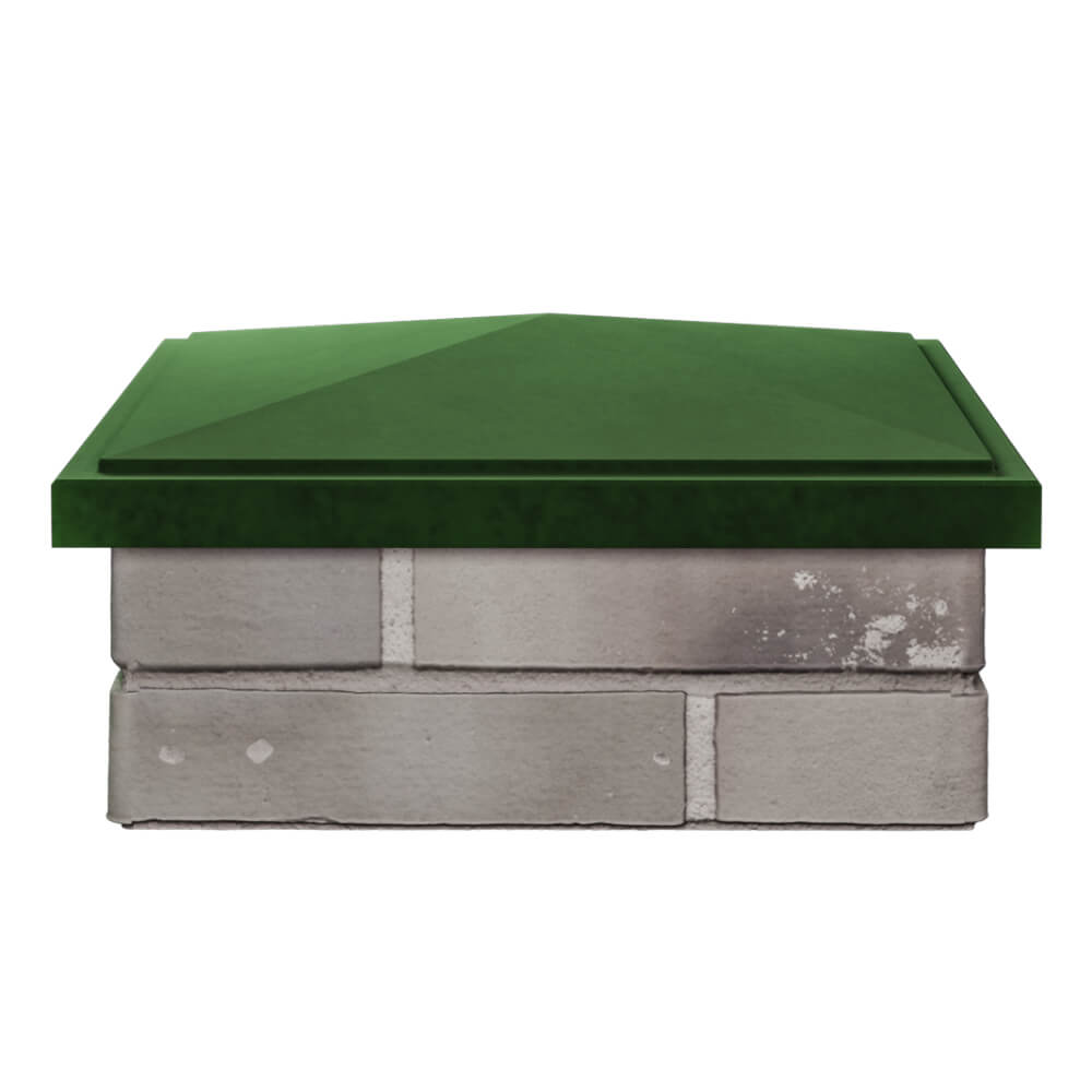 Колпак Zking БонаМоно Зеленый на столб 1.5х1.5 кирпича (385х385, 400х400мм) Пермь фото