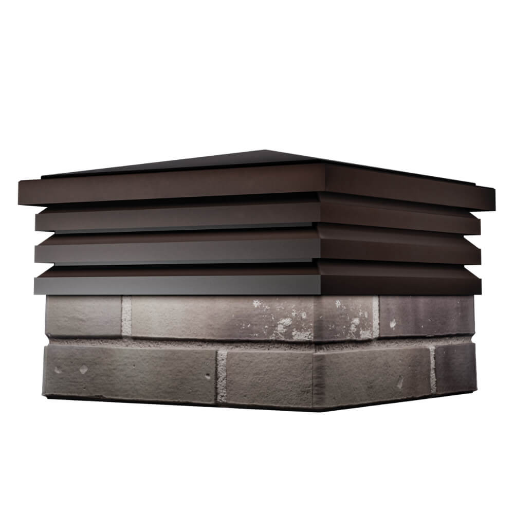 Колпак Zking Бона ХайТек Коричневый на столб 1.5х1.5 кирпича (385х385мм) в Перми фото