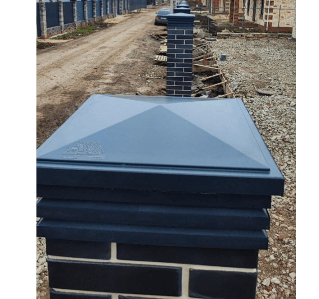 Колпак Zking Бона ХайТек Серый на столб 1.5х1.5 кирпича (385х385мм) в Перми фото