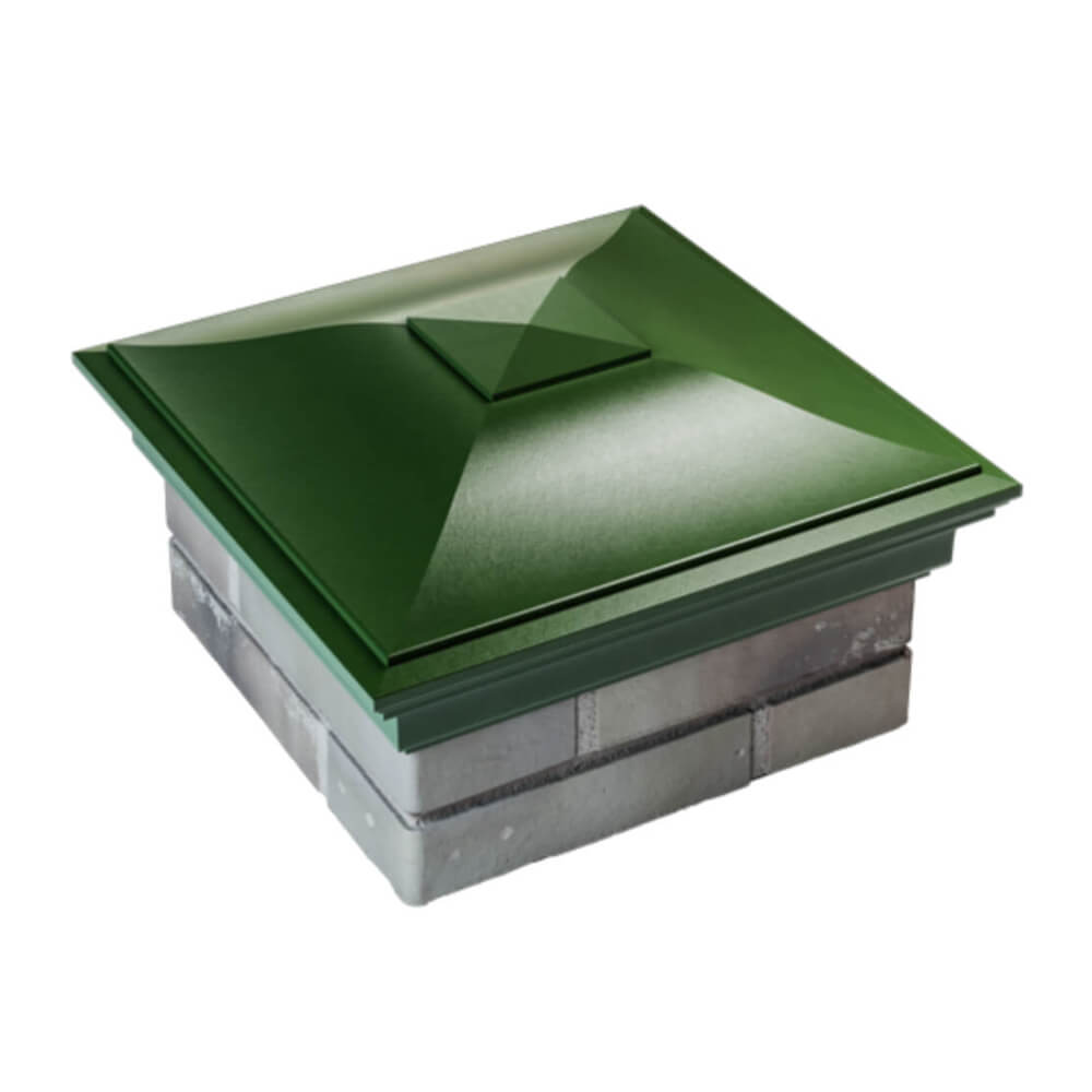 Колпак Zking Монблан Зеленый на столб 1.5х1.5 еврокирпича 0.7НФ (355х355мм) в Перми фото
