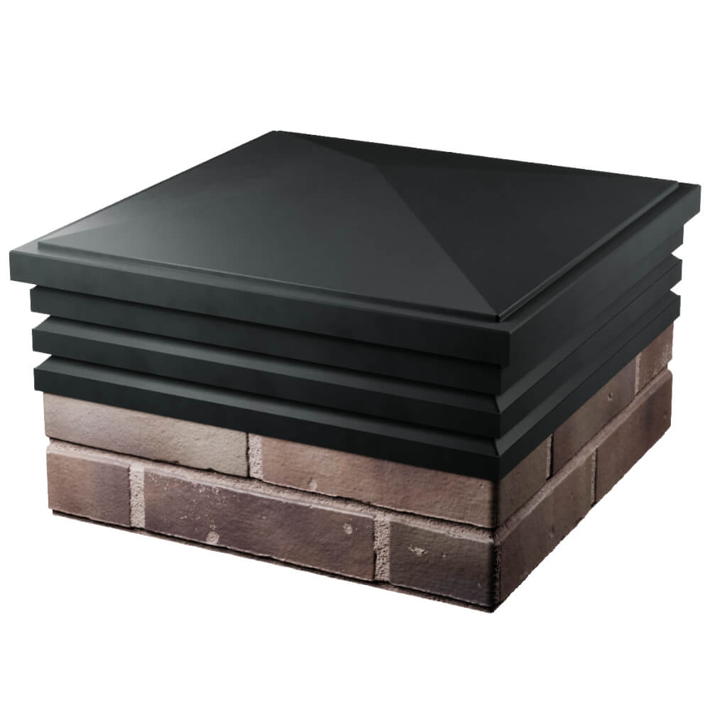 Колпак Zking Бона ХайТек Черный на столб 2х2 кирпича (513х513мм) в Перми фото