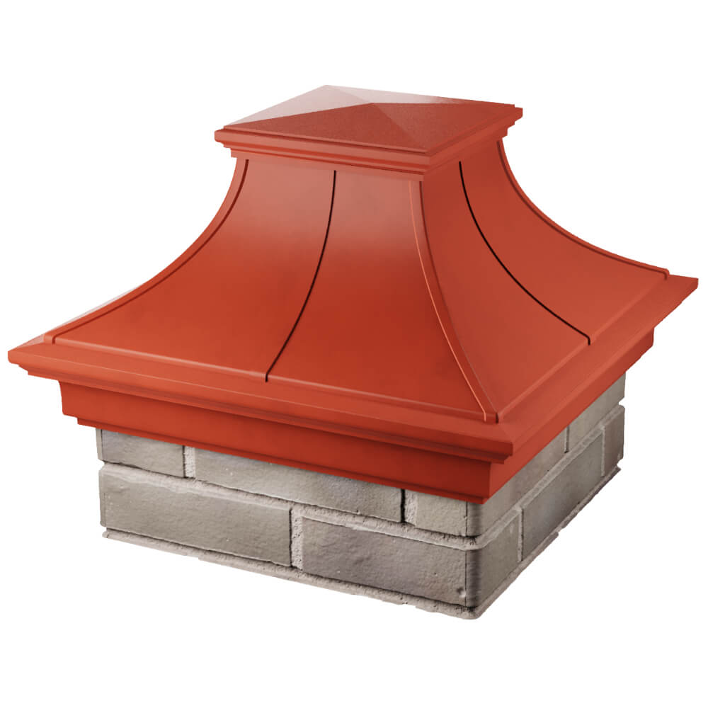 Колпак Zking Монблан Премиум Красный на столб 1.5х1.5 кирпича (385х385мм) в Перми фото