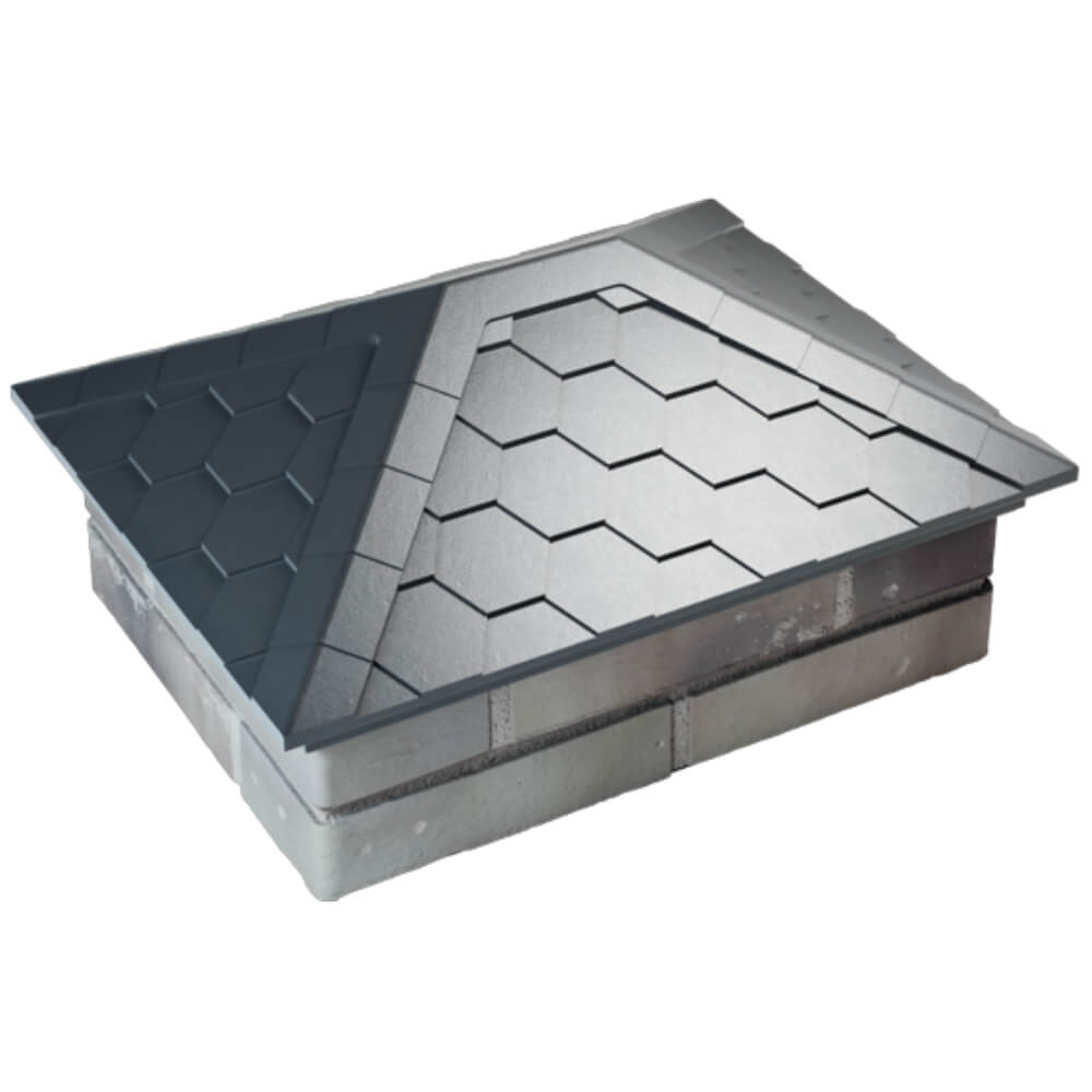 Колпак Zking Эверест Серый на столб 2х1.5 кирпича (520х390мм) Пермь фото