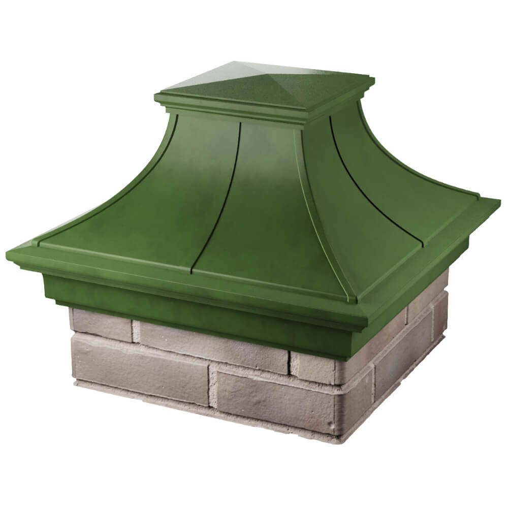 Колпак Zking Монблан Премиум Зеленый на столб 1.5х1.5 кирпича (385х385мм) в Перми фото