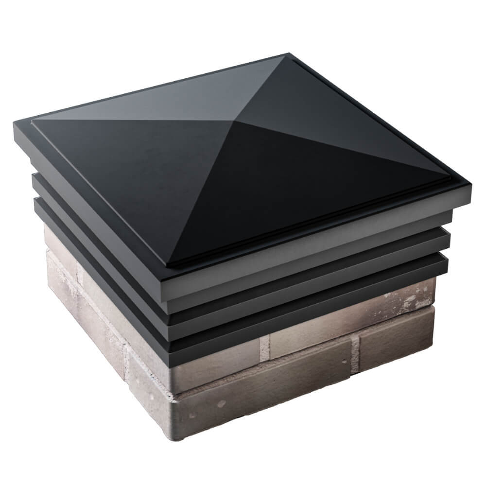 Колпак Zking Бона ХайТек Черный на столб 1.5х1.5 кирпича (385х385мм) в Перми фото