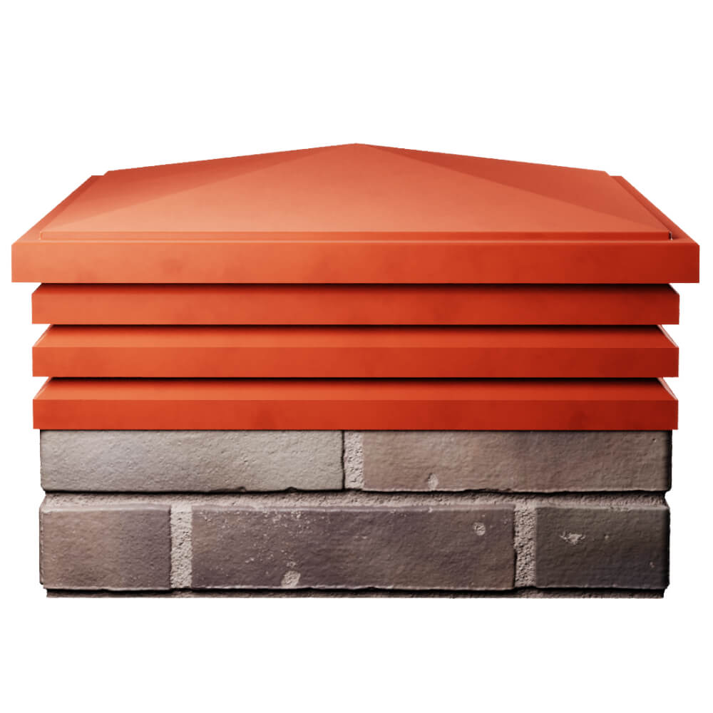 Колпак Zking Бона ХайТек Красный на столб 2х2 кирпича (513х513мм) Пермь фото