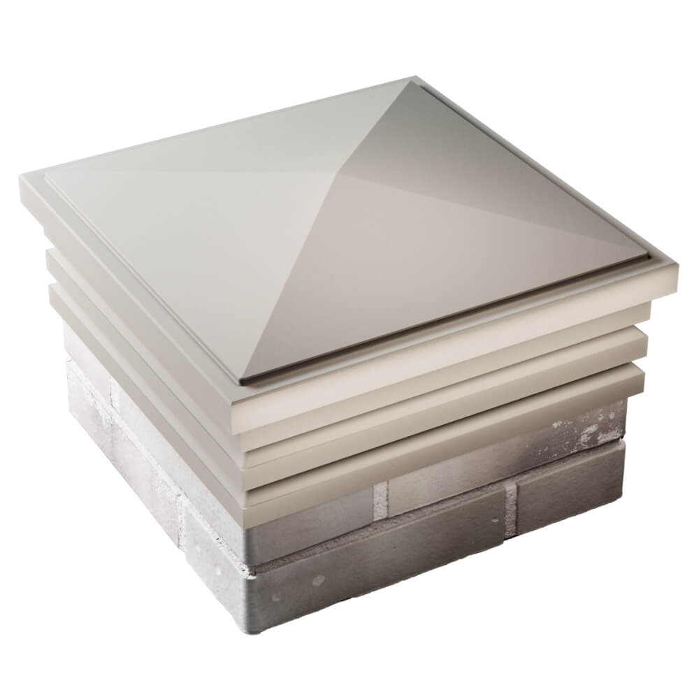 Колпак Zking Бона ХайТек Бежевый на столб 1.5х1.5 кирпича (385х385мм) в Перми фото