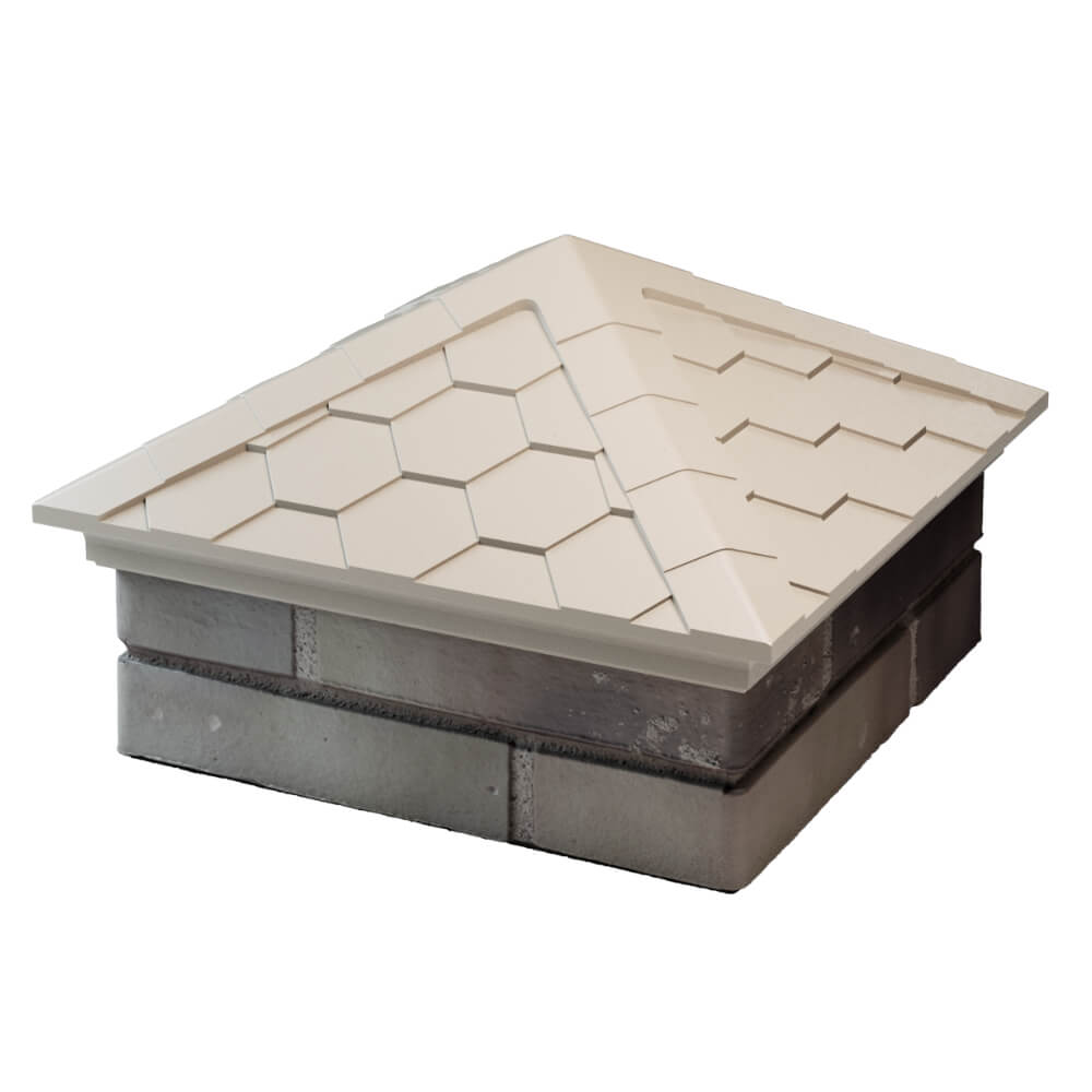 Колпак Zking Эверест Бежевый на столб 1.5х1.5 кирпича (390х390мм) в Перми фото