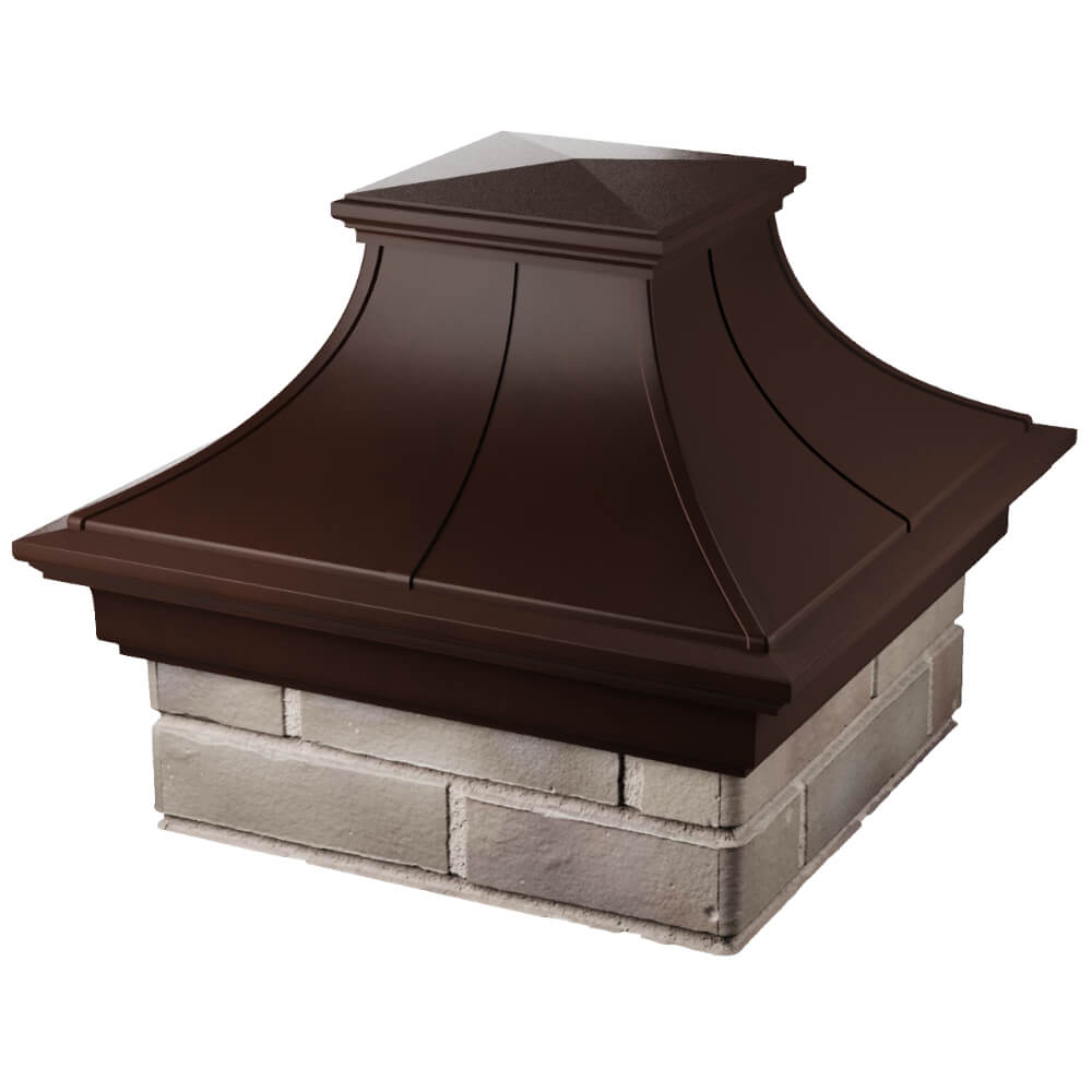 Колпак Zking Монблан Премиум Коричневый на столб 1.5х1.5 кирпича (385х385мм) в Перми фото