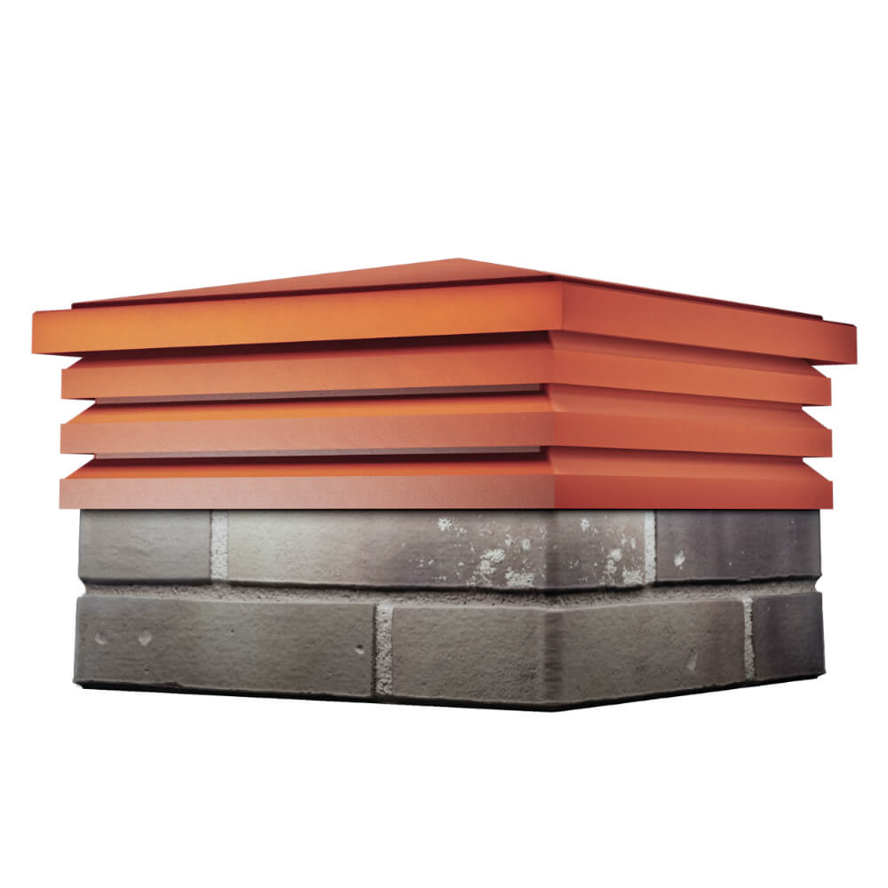 Колпак Zking Бона ХайТек Красный на столб 1.5х1.5 кирпича (385х385мм) в Перми фото