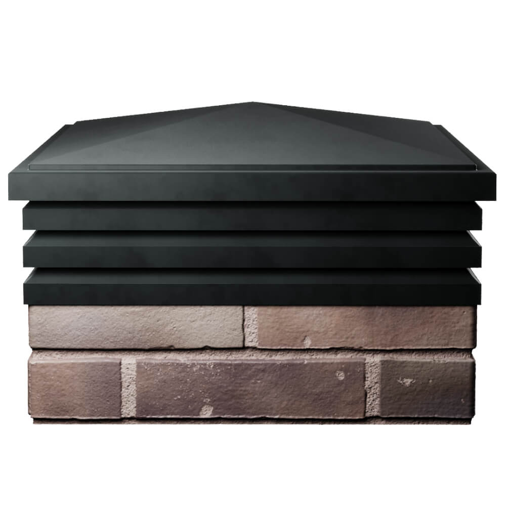 Колпак Zking Бона ХайТек Черный на столб 2х2 кирпича (513х513мм) Пермь фото