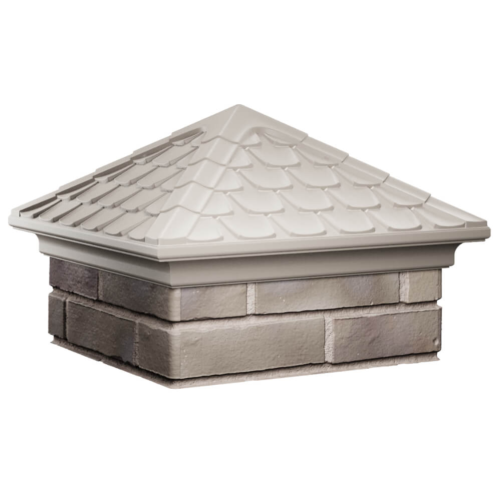 Колпак Zking Эльбрус Бежевый на столб 1.5х1.5 кирпича (385х385мм) в Перми фото