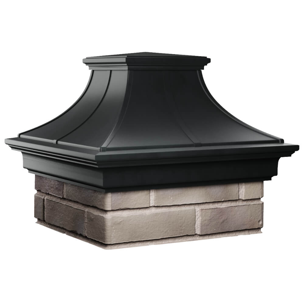 Колпак Zking Монблан Премиум Черный на столб 1.5х1.5 кирпича (385х385мм) в Перми фото