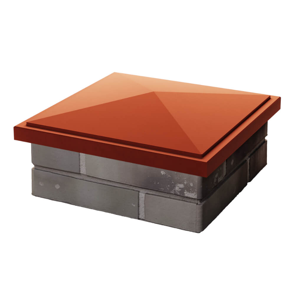 Колпак Zking БонаМоно Красный на столб 1.5х1.5 кирпича (385х385, 400х400мм) в Перми фото