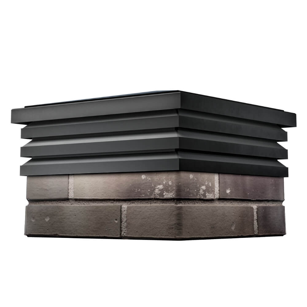 Колпак Zking Бона ХайТек Черный на столб 1.5х1.5 кирпича (385х385мм) в Перми фото