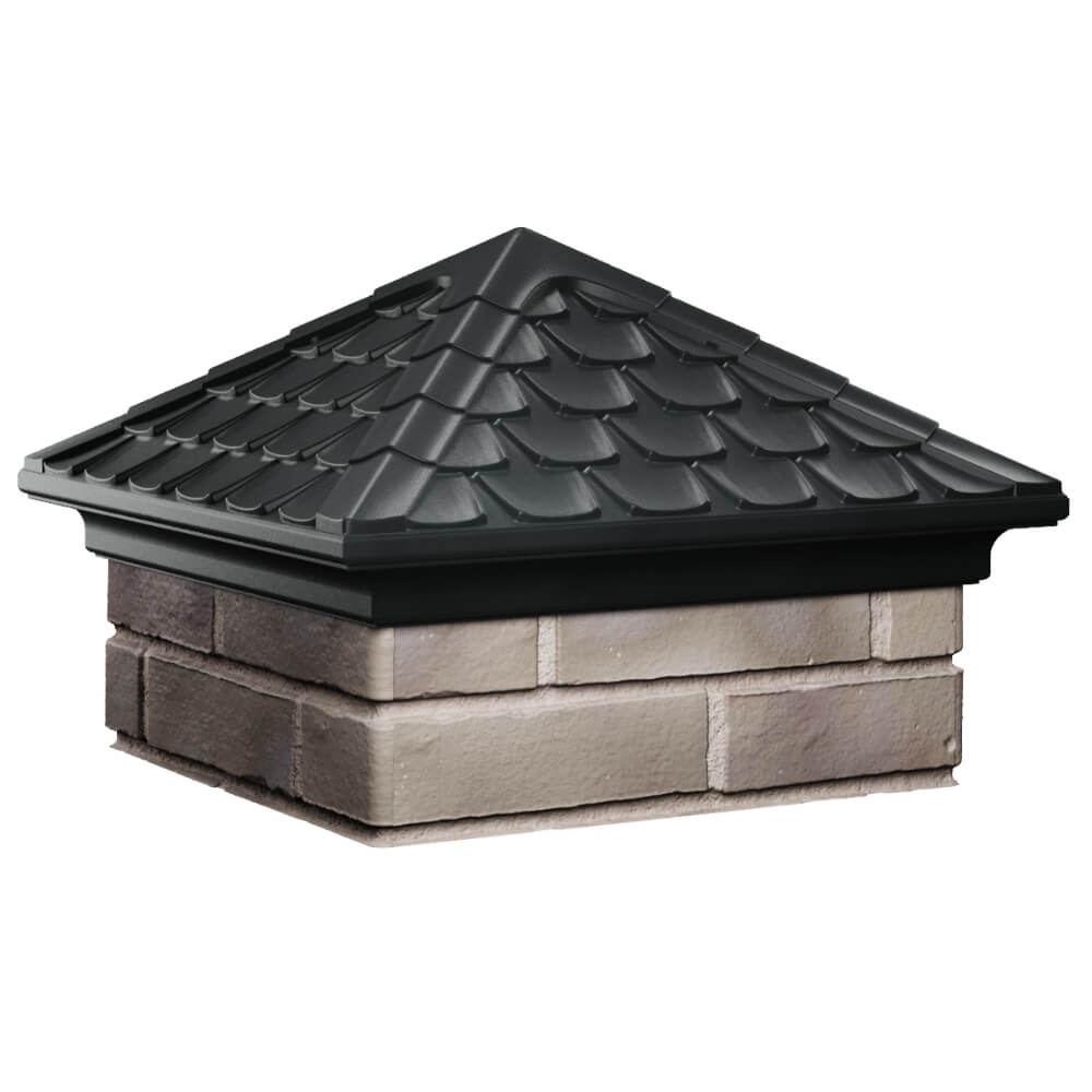 Колпак Zking Эльбрус Черный на столб 1.5х1.5 кирпича (385х385мм) в Перми фото