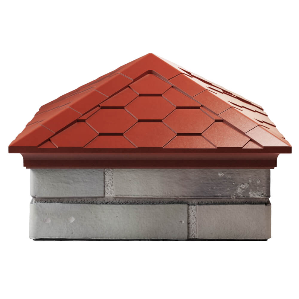 Колпак Zking Эверест Красный на столб 1.5х1.5 кирпича (390х390мм) Пермь фото