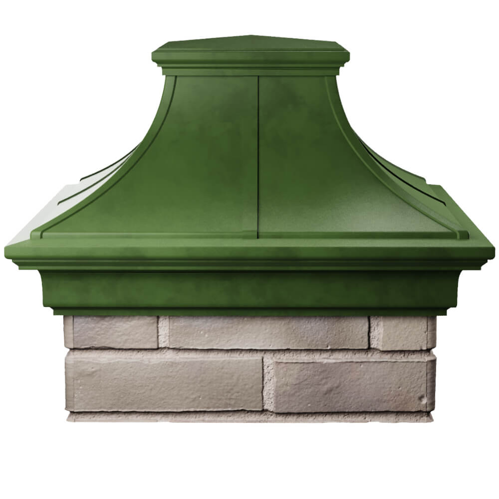 Колпак Zking Монблан Премиум Зеленый на столб 1.5х1.5 кирпича (385х385мм) Пермь фото
