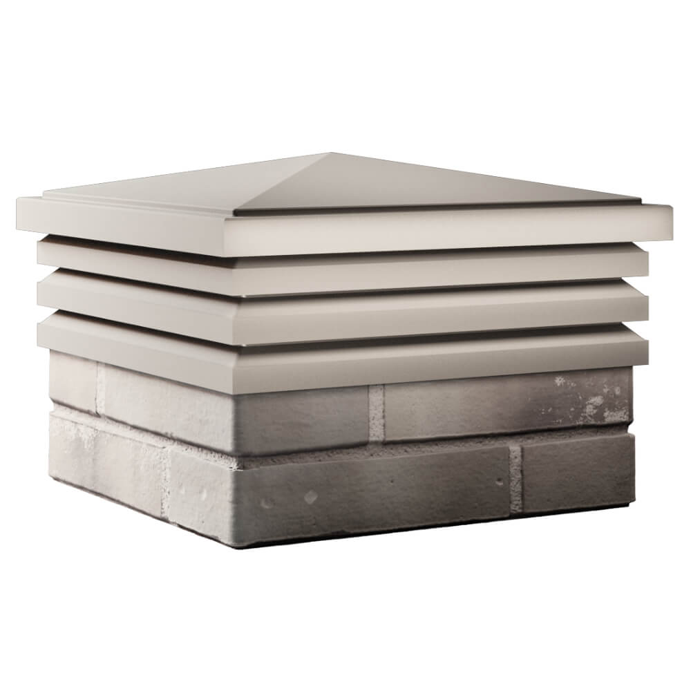 Колпак Zking Бона ХайТек Бежевый на столб 1.5х1.5 кирпича (385х385мм) в Перми фото