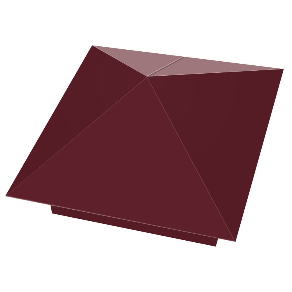 Колпак металлический 390х390мм RAL3005 Красное Вино заборный Пермь фото