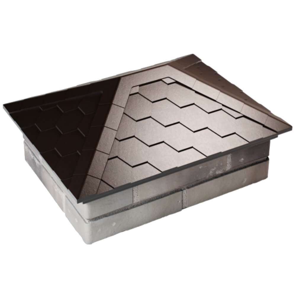 Колпак Zking Эверест Коричневый на столб 2х1.5 кирпича (520х390мм) Пермь фото