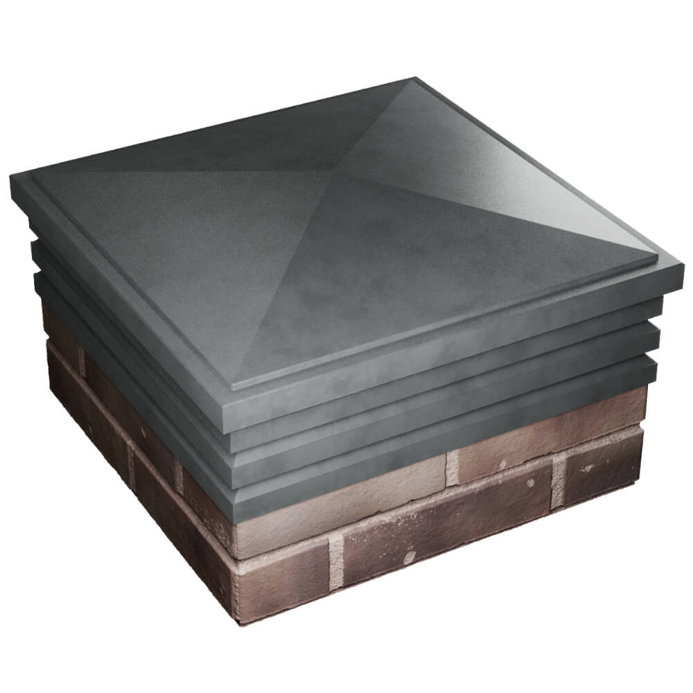 Колпак Zking Бона ХайТек Серый на столб 2х2 кирпича (513х513мм) в Перми фото