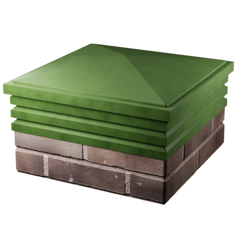 Колпак Zking Бона ХайТек Зеленый на столб 2х2 кирпича (513х513мм) в Перми фото