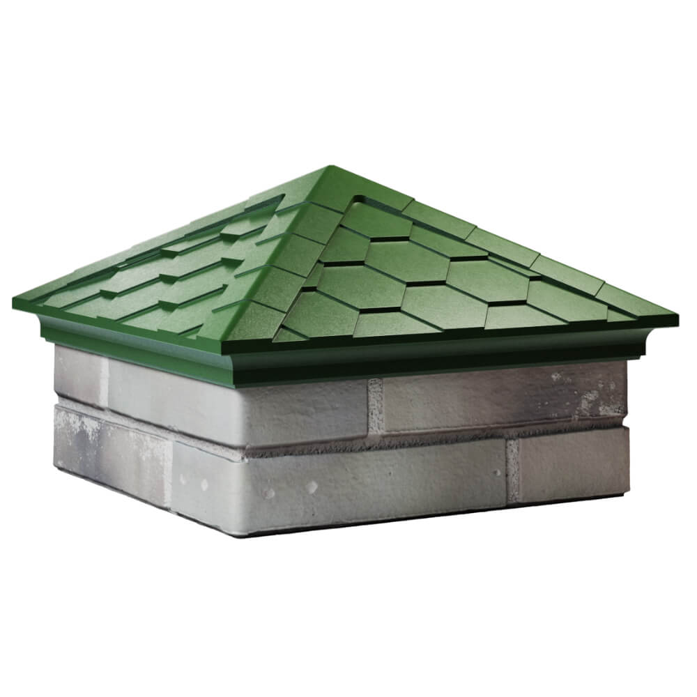 Колпак Zking Эверест Зеленый на столб 1.5х1.5 кирпича (390х390мм) в Перми фото