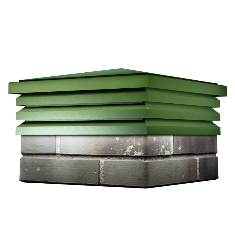 Колпак Zking Бона ХайТек Зеленый на столб 1.5х1.5 кирпича (385х385мм) в Перми фото