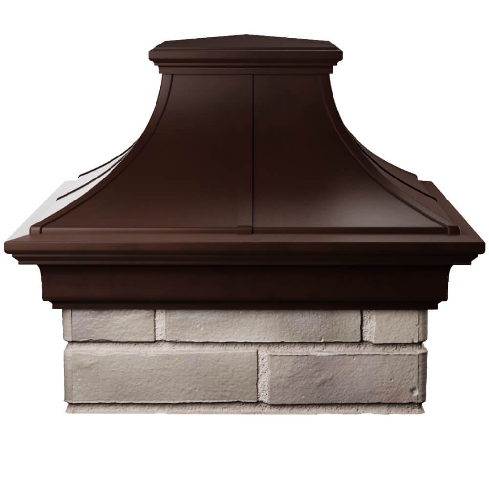 Колпак Zking Монблан Премиум Коричневый на столб 1.5х1.5 кирпича (385х385мм) Пермь фото