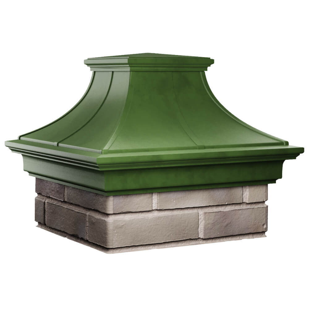 Колпак Zking Монблан Премиум Зеленый на столб 1.5х1.5 кирпича (385х385мм) в Перми фото