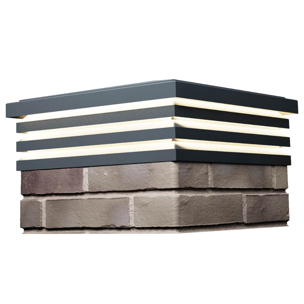 Колпак Zking Бона ХайТек Серый на столб 1.5х1.5 кирпича (385х385мм) с подсветкой в Перми фото