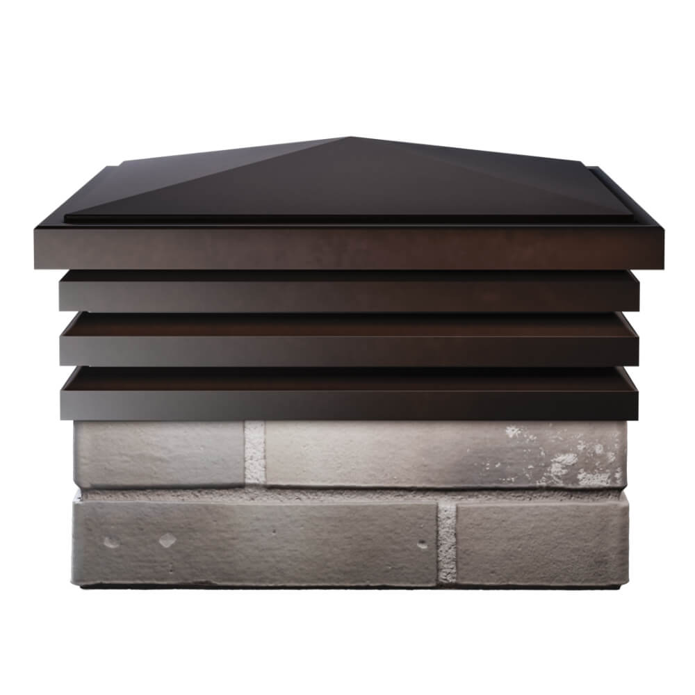 Колпак Zking Бона ХайТек Коричневый на столб 1.5х1.5 кирпича (385х385мм) Пермь фото