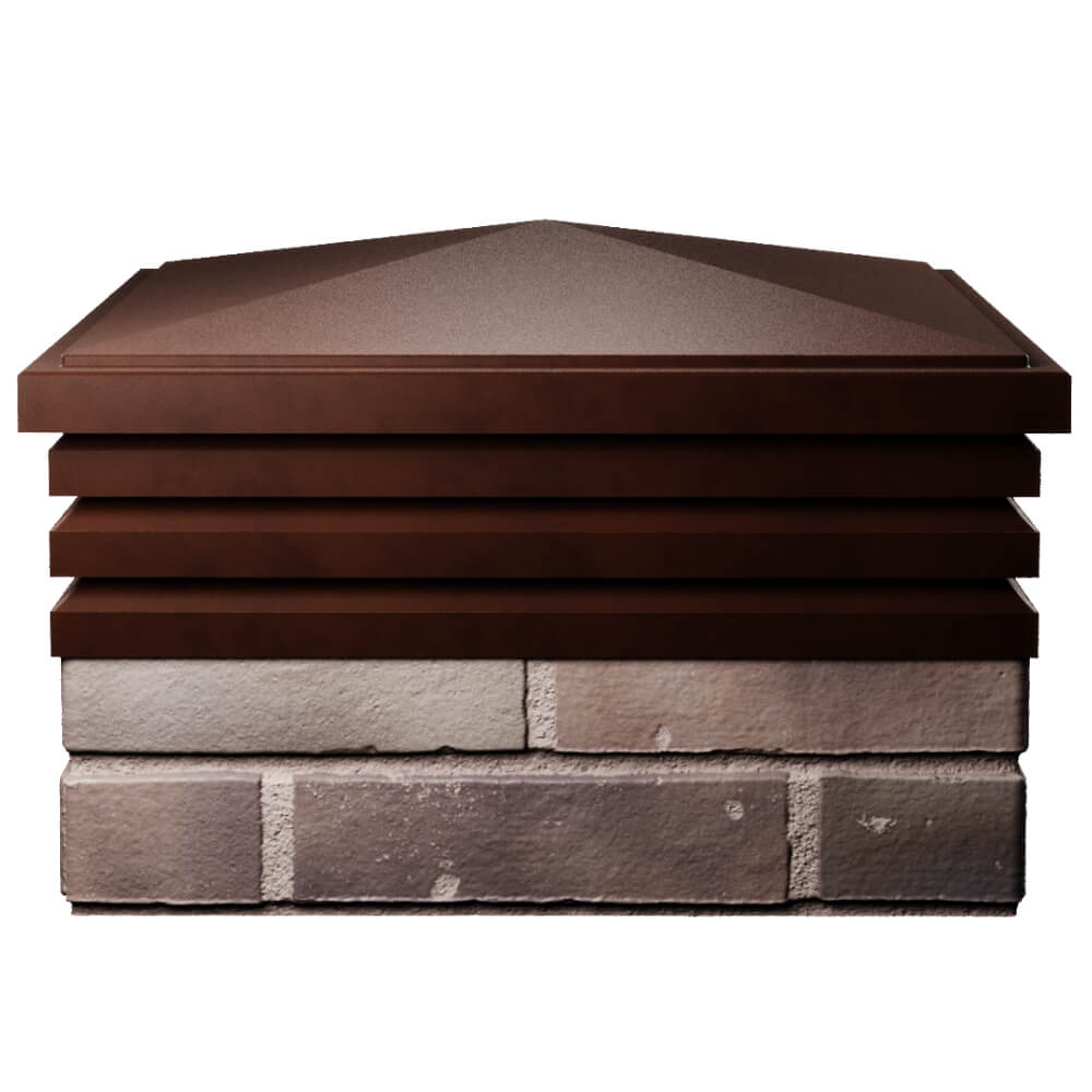 Колпак Zking Бона ХайТек Коричневый на столб 2х2 кирпича (513х513мм) Пермь фото