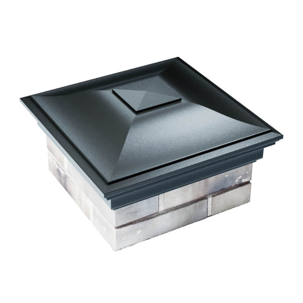 Колпак Zking Монблан Черный на столб 1.5х1.5 еврокирпича 0.7НФ (355х355мм) в Перми фото