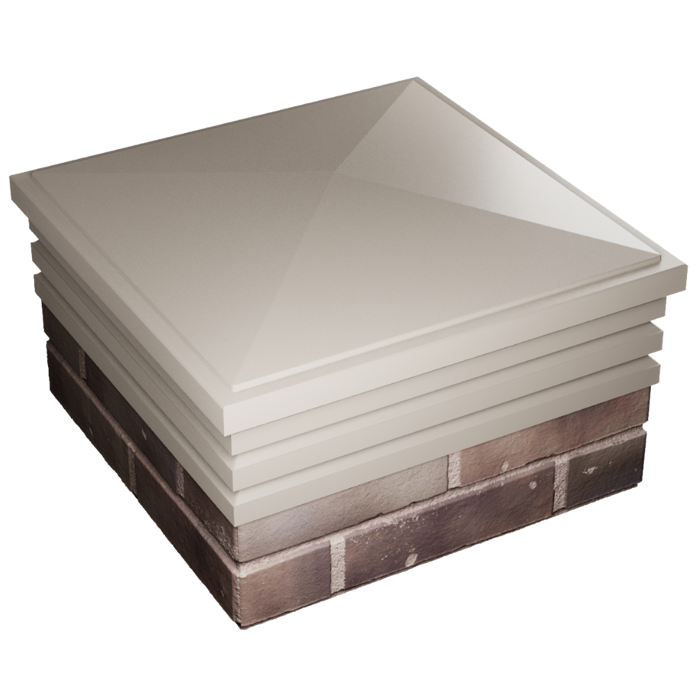 Колпак Zking Бона ХайТек Бежевый на столб 2х2 кирпича (513х513мм) в Перми фото