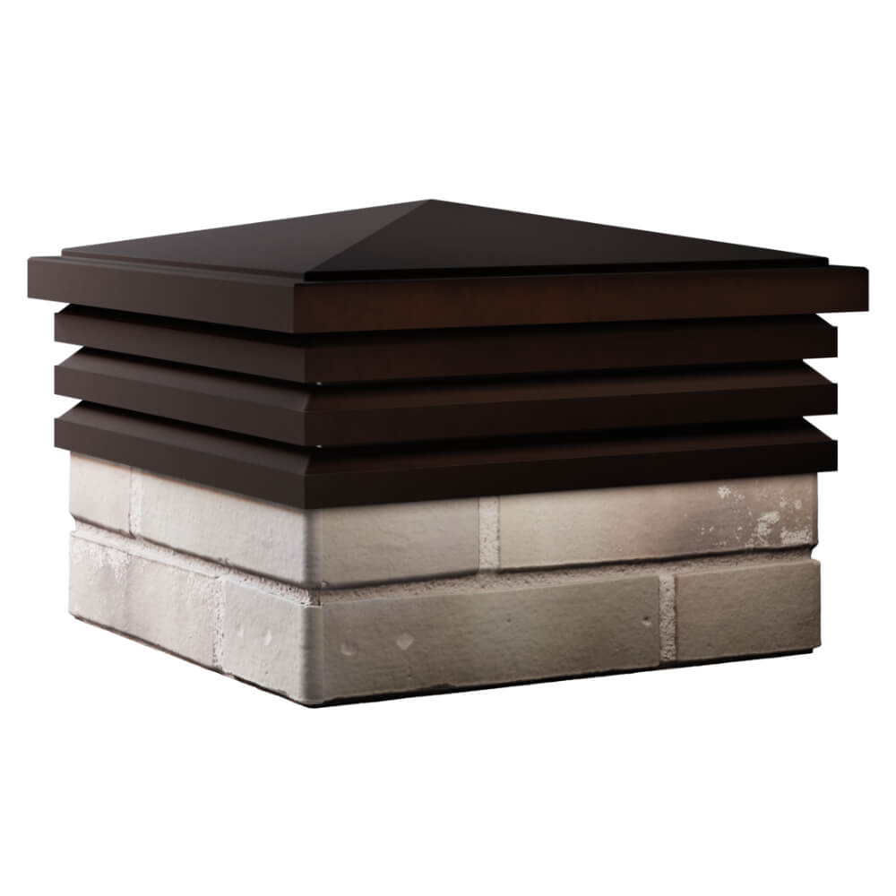 Колпак Zking Бона ХайТек Коричневый на столб 1.5х1.5 кирпича (385х385мм) в Перми фото