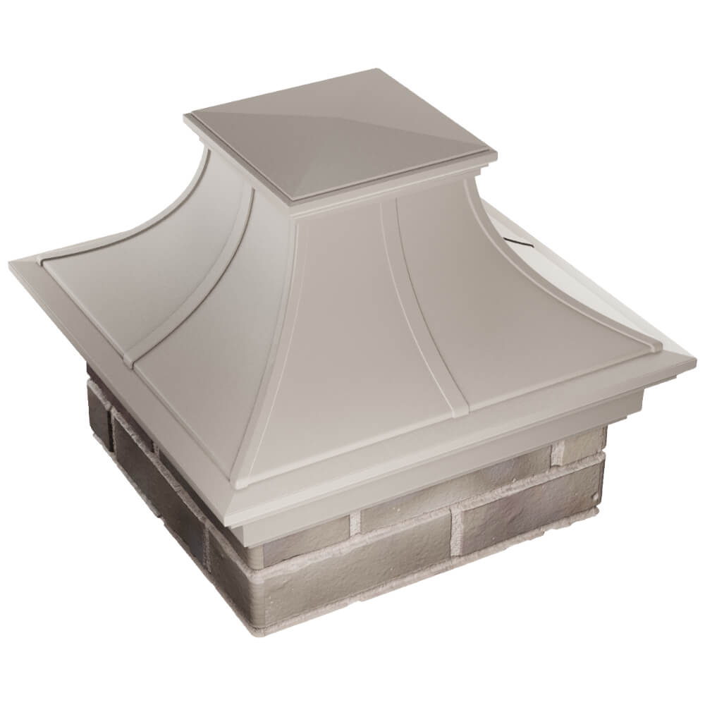 Колпак Zking Монблан Премиум Бежевый на столб 1.5х1.5 кирпича (385х385мм) в Перми фото