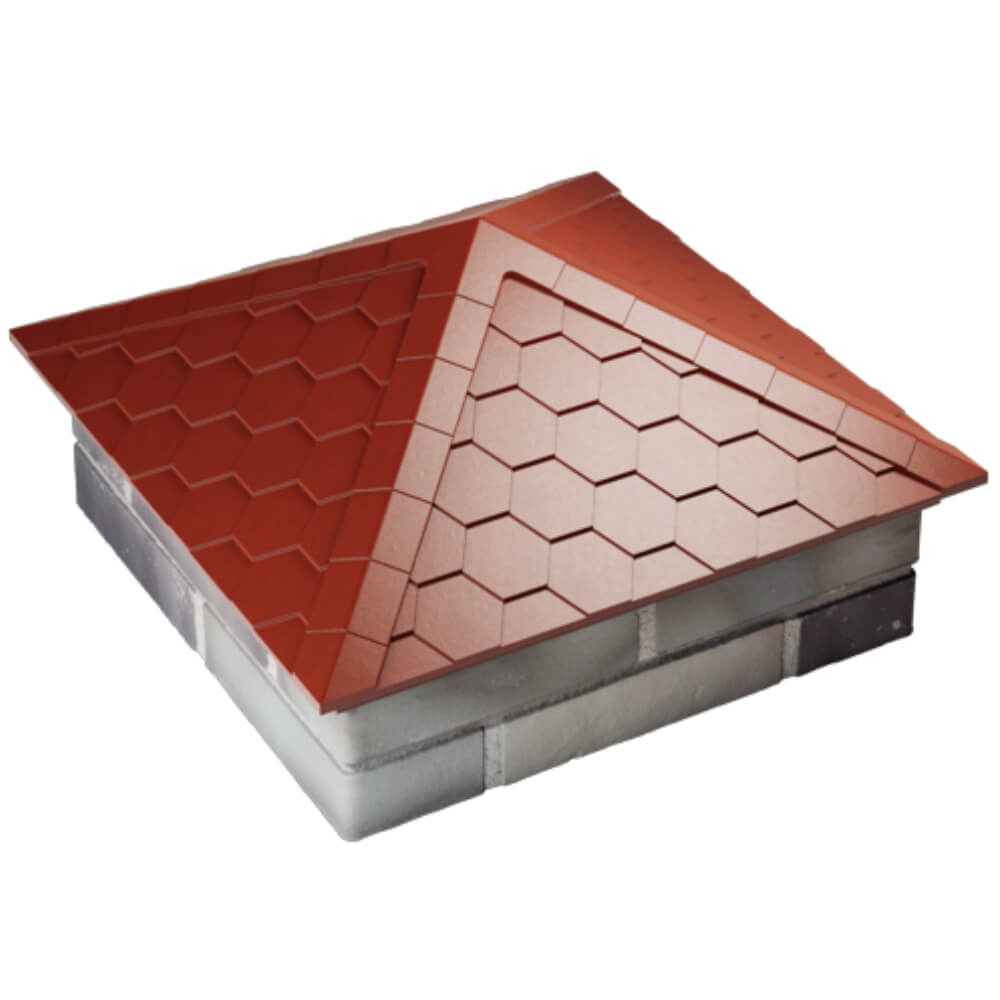 Колпак Zking Эверест Красный на столб 2х2 кирпича (535х535мм) Пермь фото